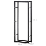 Metal Firewood Log Holder Tall 60cm Wide - Velmora