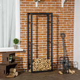 Metal Firewood Log Holder Tall 60cm Wide - Velmora