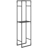 Metal Firewood Rack with Adjustable Shelf Log Holder - Velmora