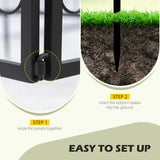 Metal Flower Bed Border Edging Garden Fence Panels 224cm in Set Of 4 - Velmora