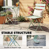 Metal Folding Garden Bistro Set With Round Table - Velmora