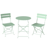 Metal Folding Garden Bistro Set With Round Table - Velmora