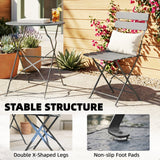 Metal Folding Garden Bistro Set With Round Table - Velmora