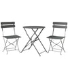 Metal Folding Garden Bistro Set With Round Table - Velmora