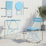 Metal Folding Garden Bistro Set With Round Table - Velmora