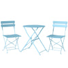 Metal Folding Garden Bistro Set With Round Table - Velmora