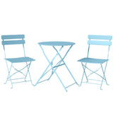 Metal Folding Garden Bistro Set With Round Table - Velmora