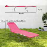 Metal Folding Garden Sun Lounger With Head Pillow - Velmora