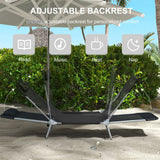 Metal Folding Garden Sun Lounger in Set of 2 With Head Pillow - Velmora