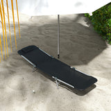 Metal Folding Garden Sun Lounger in Set of 2 With Head Pillow - Velmora