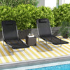 Metal Folding Garden Sun Lounger in Set of 2 With Head Pillow - Velmora