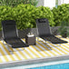 Metal Folding Garden Sun Lounger in Set of 2 With Head Pillow - Velmora