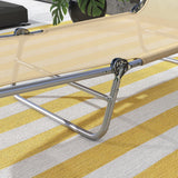 Metal Folding Garden Sun Lounger in Set of 2 With Head Pillow - Velmora