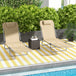Metal Folding Garden Sun Lounger in Set of 2 With Head Pillow - Velmora