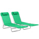 Metal Folding Garden Sun Lounger in Set of 2 With Head Pillow - Velmora
