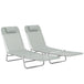 Metal Folding Garden Sun Lounger in Set of 2 With Head Pillow - Velmora