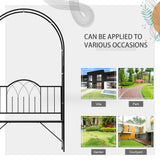 Metal Garden Arch Bench With Trellis Arbour Pergola for Climbing Plant - Velmora