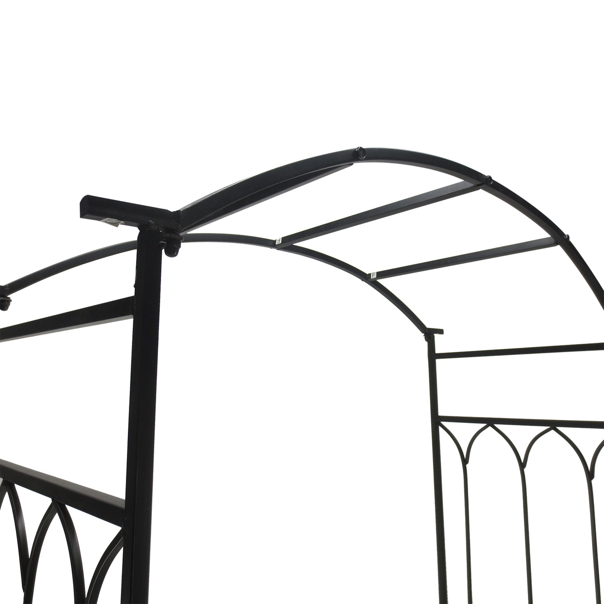 Metal Garden Bench With Arch for Various Climbing Plant - Velmora