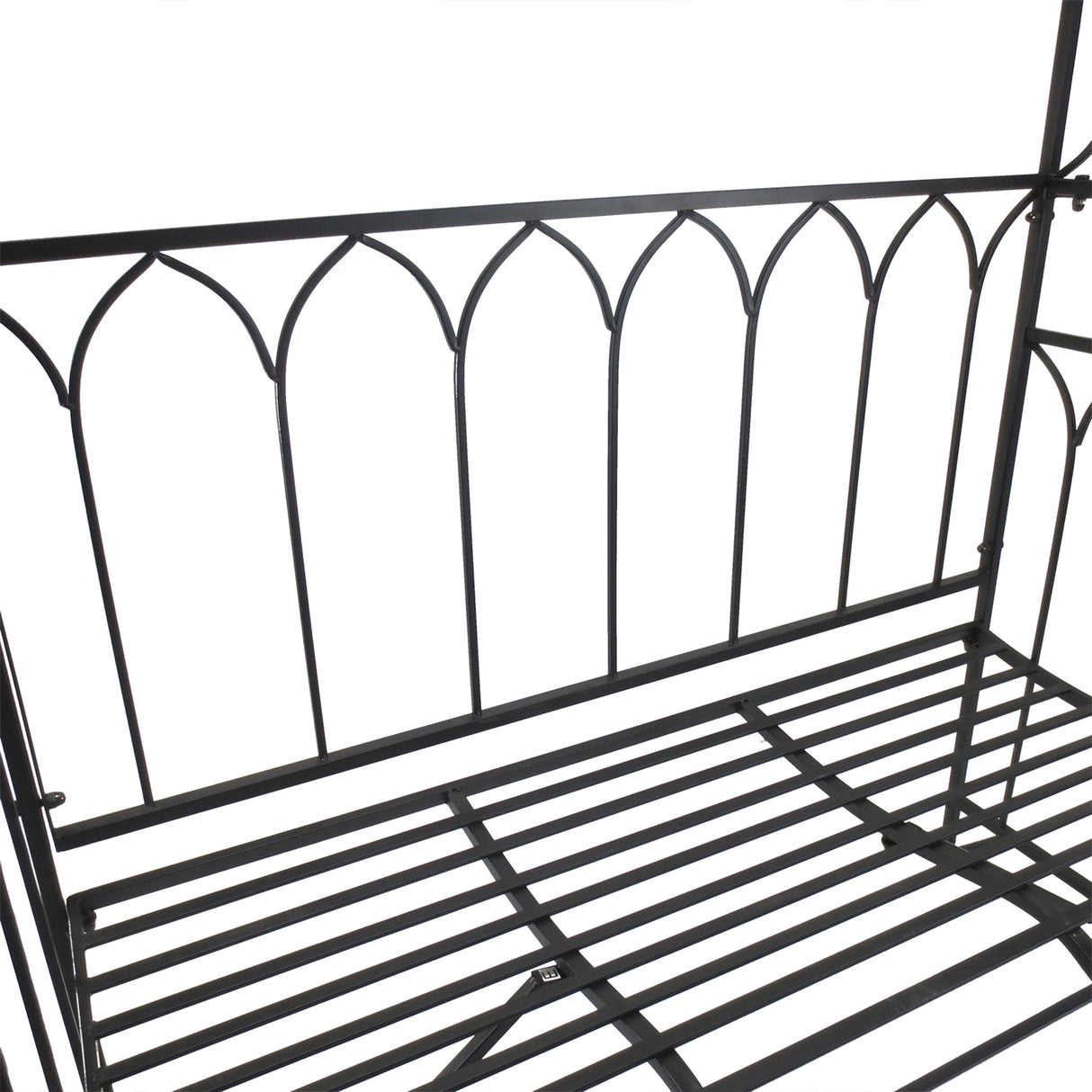 Metal Garden Bench With Arch for Various Climbing Plant - Velmora