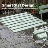 Metal Garden Bistro Set With Folding Chairs And Table for 2 People - Velmora