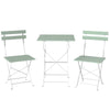 Metal Garden Bistro Set With Folding Chairs And Table for 2 People - Velmora