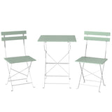 Metal Garden Bistro Set With Folding Chairs And Table for 2 People - Velmora