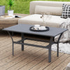Metal Garden Coffee Table Rectangular With Slatted Table Top - Velmora