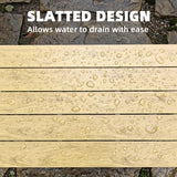 Metal Garden Coffee Table Rectangular With Slatted Wood Plastic Composite Top - Velmora
