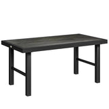 Metal Garden Coffee Table Rectangular With SPC Woodgrain Table top - Velmora