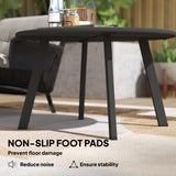 Metal Garden Coffee Table Round With Non-Slip Foot Pads And Metal Frame - Velmora