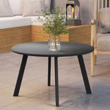 Metal Garden Coffee Table Round With Non-Slip Foot Pads And Metal Frame - Velmora