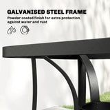 Metal Garden Dining Set With 4 Stackable Chairs and Rectangular Glass Top Table - Velmora