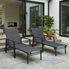 Metal Garden Sun Lounger With Retractable Footrest in Set of 2 - Velmora