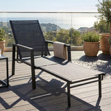 Metal Garden Sun Lounger With Retractable Footrest - Velmora