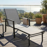 Metal Garden Sun Lounger With Retractable Footrest - Velmora
