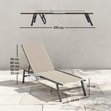 Metal Garden Sun Lounger in Set of 2 With Side Tray Table - Velmora