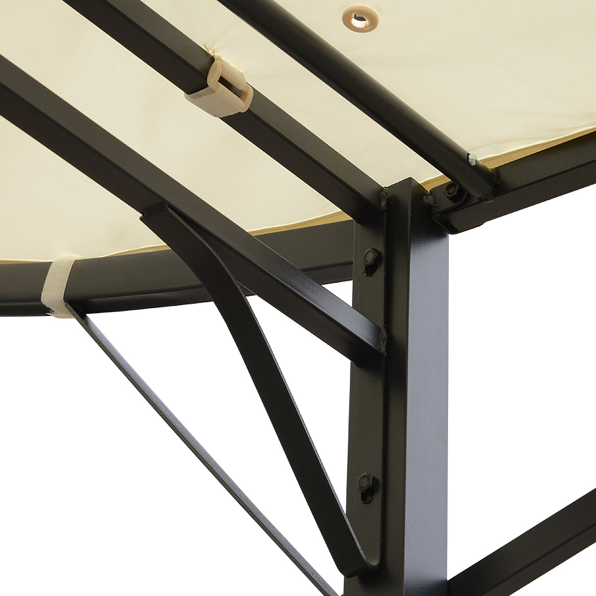 Metal Gazebo Canopy Sunshade With Extended Shelter 298cm Width x 250cm Depth - Velmora