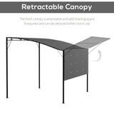 Metal Gazebo Canopy Sunshade With Extended Shelter 298cm Width x 250cm Depth - Velmora