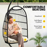 Metal Hammock Swing Chair With Stand And Safety Strap - Velmora