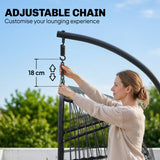 Metal Hammock Swing Chair With Stand And Safety Strap - Velmora
