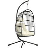 Metal Hammock Swing Chair With Stand And Safety Strap - Velmora