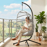 Metal Hammock Swing Chair With Stand And Safety Strap - Velmora