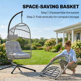 Metal Hammock Swing Chair With Stand And Safety Strap - Velmora