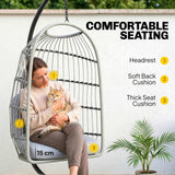 Metal Hammock Swing Chair With Stand And Safety Strap - Velmora