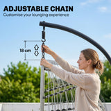 Metal Hammock Swing Chair With Stand And Safety Strap - Velmora