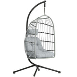 Metal Hammock Swing Chair With Stand And Safety Strap - Velmora