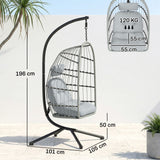 Metal Hammock Swing Chair With Stand And Safety Strap - Velmora