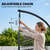 Metal Hammock Swing Chair With Stand And Safety Strap - Velmora