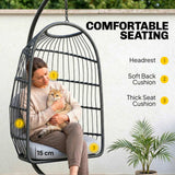Metal Hammock Swing Chair With Stand And Safety Strap - Velmora