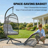 Metal Hammock Swing Chair With Stand And Safety Strap - Velmora